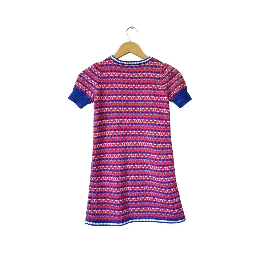 Hanna Anderson Size130 US 8 Girls Multicolor Patterned Knit Dress Rainbow Easter
